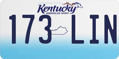 KY license plate 173LIN