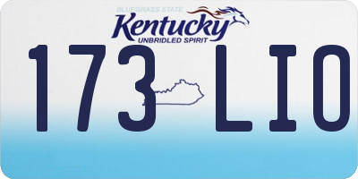 KY license plate 173LIO