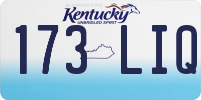 KY license plate 173LIQ