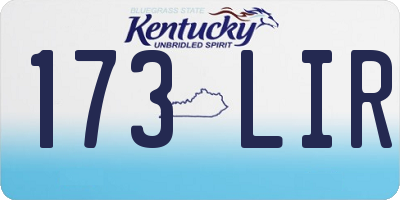 KY license plate 173LIR