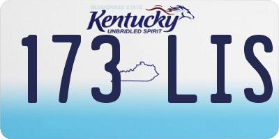 KY license plate 173LIS