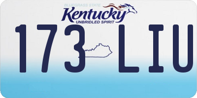 KY license plate 173LIU