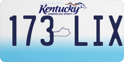 KY license plate 173LIX