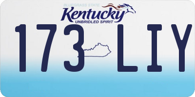 KY license plate 173LIY