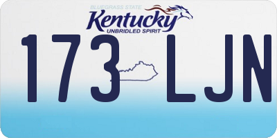 KY license plate 173LJN