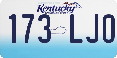 KY license plate 173LJO