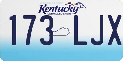 KY license plate 173LJX