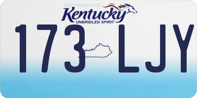 KY license plate 173LJY