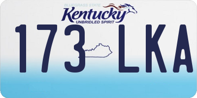 KY license plate 173LKA