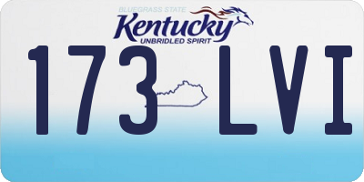 KY license plate 173LVI