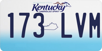 KY license plate 173LVM