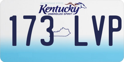 KY license plate 173LVP
