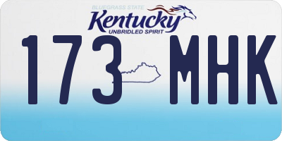 KY license plate 173MHK
