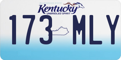 KY license plate 173MLY