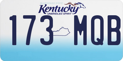 KY license plate 173MQB