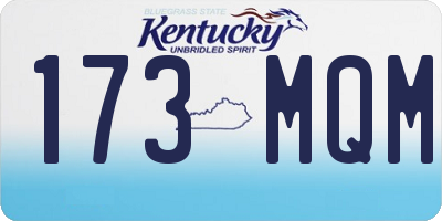 KY license plate 173MQM