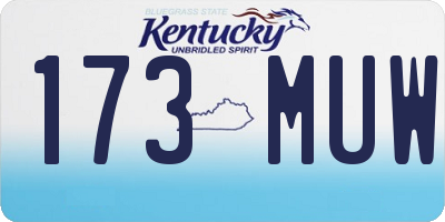 KY license plate 173MUW