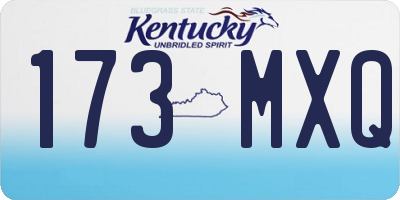 KY license plate 173MXQ