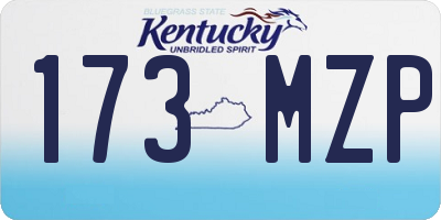 KY license plate 173MZP