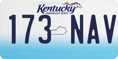 KY license plate 173NAV