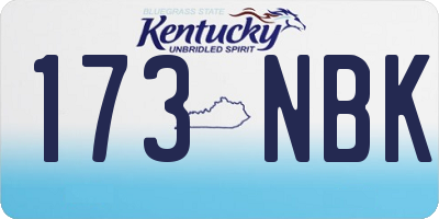 KY license plate 173NBK