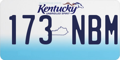 KY license plate 173NBM