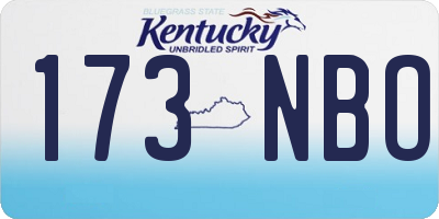KY license plate 173NBO