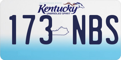 KY license plate 173NBS