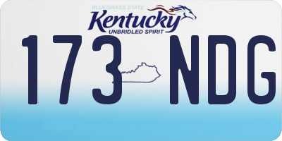 KY license plate 173NDG