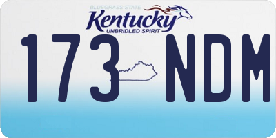 KY license plate 173NDM