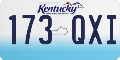 KY license plate 173QXI