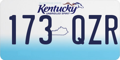 KY license plate 173QZR