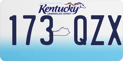 KY license plate 173QZX