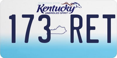KY license plate 173RET