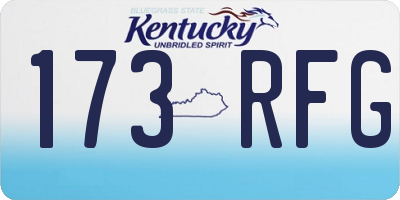 KY license plate 173RFG
