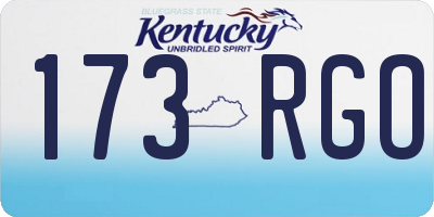 KY license plate 173RGO