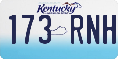 KY license plate 173RNH