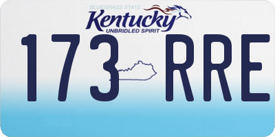 KY license plate 173RRE