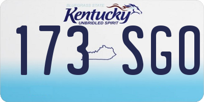 KY license plate 173SGO