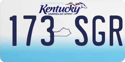 KY license plate 173SGR