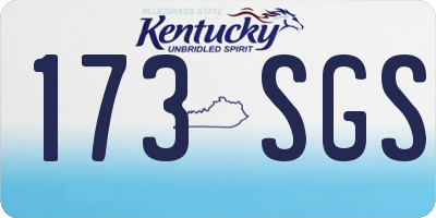 KY license plate 173SGS