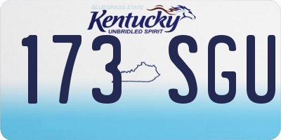 KY license plate 173SGU