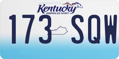 KY license plate 173SQW