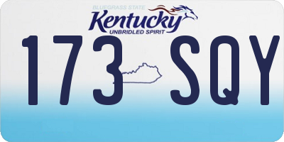 KY license plate 173SQY