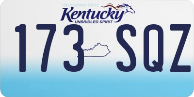 KY license plate 173SQZ
