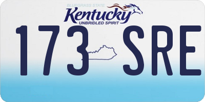 KY license plate 173SRE