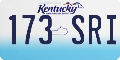 KY license plate 173SRI