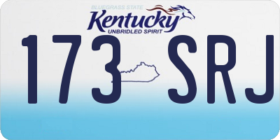 KY license plate 173SRJ