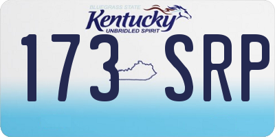 KY license plate 173SRP