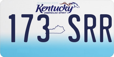 KY license plate 173SRR